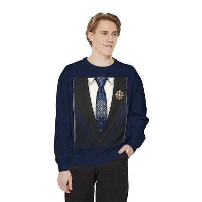 Suit Jacket Graphic Sweatshirt — "Glory Hunter" Novelty Crewneck