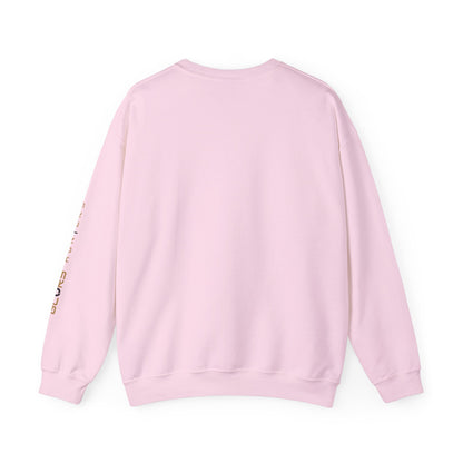 Crewneck Sweatshirt — Burgundy Houndstooth Shield Graphic