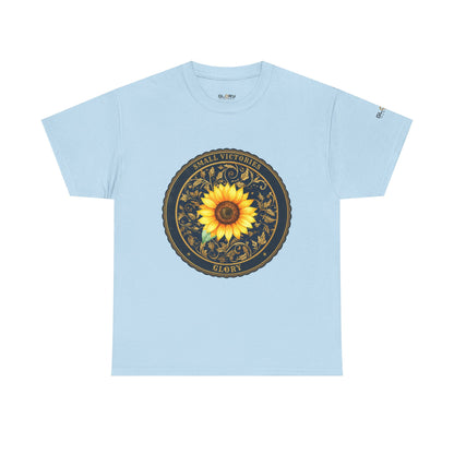 Sunflower Crest Tee — "Small Victories" Graphic T-Shirt