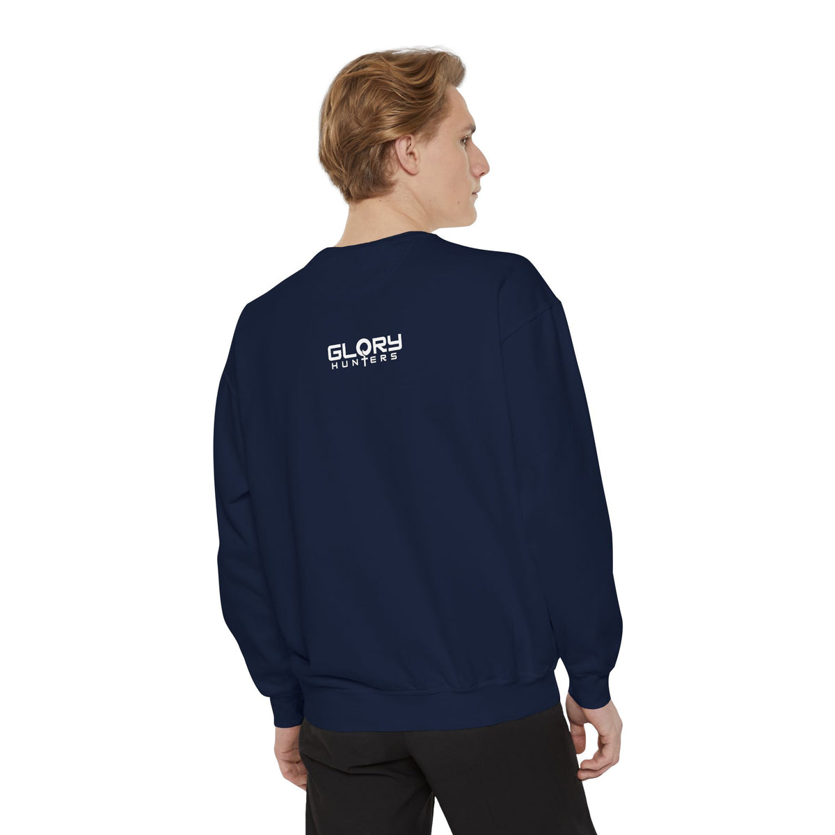 Suit Jacket Graphic Sweatshirt — "Glory Hunter" Novelty Crewneck