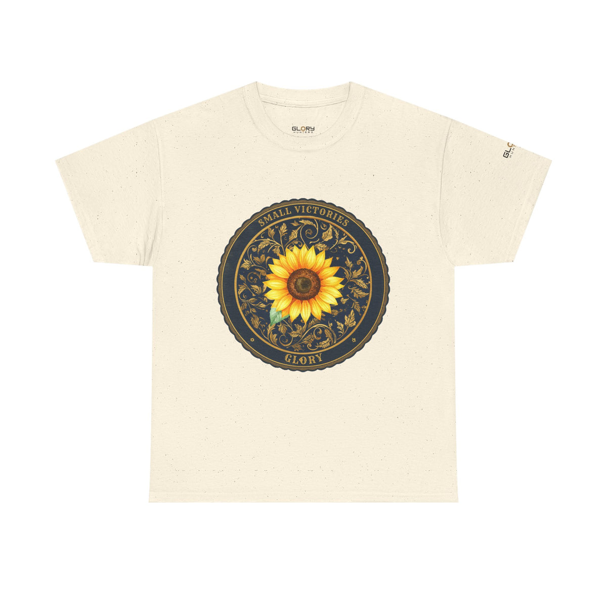 Sunflower Crest Tee — "Small Victories" Graphic T-Shirt