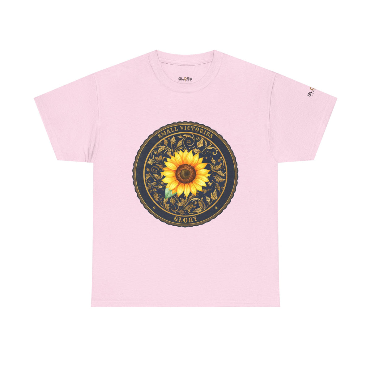 Sunflower Crest Tee — "Small Victories" Graphic T-Shirt