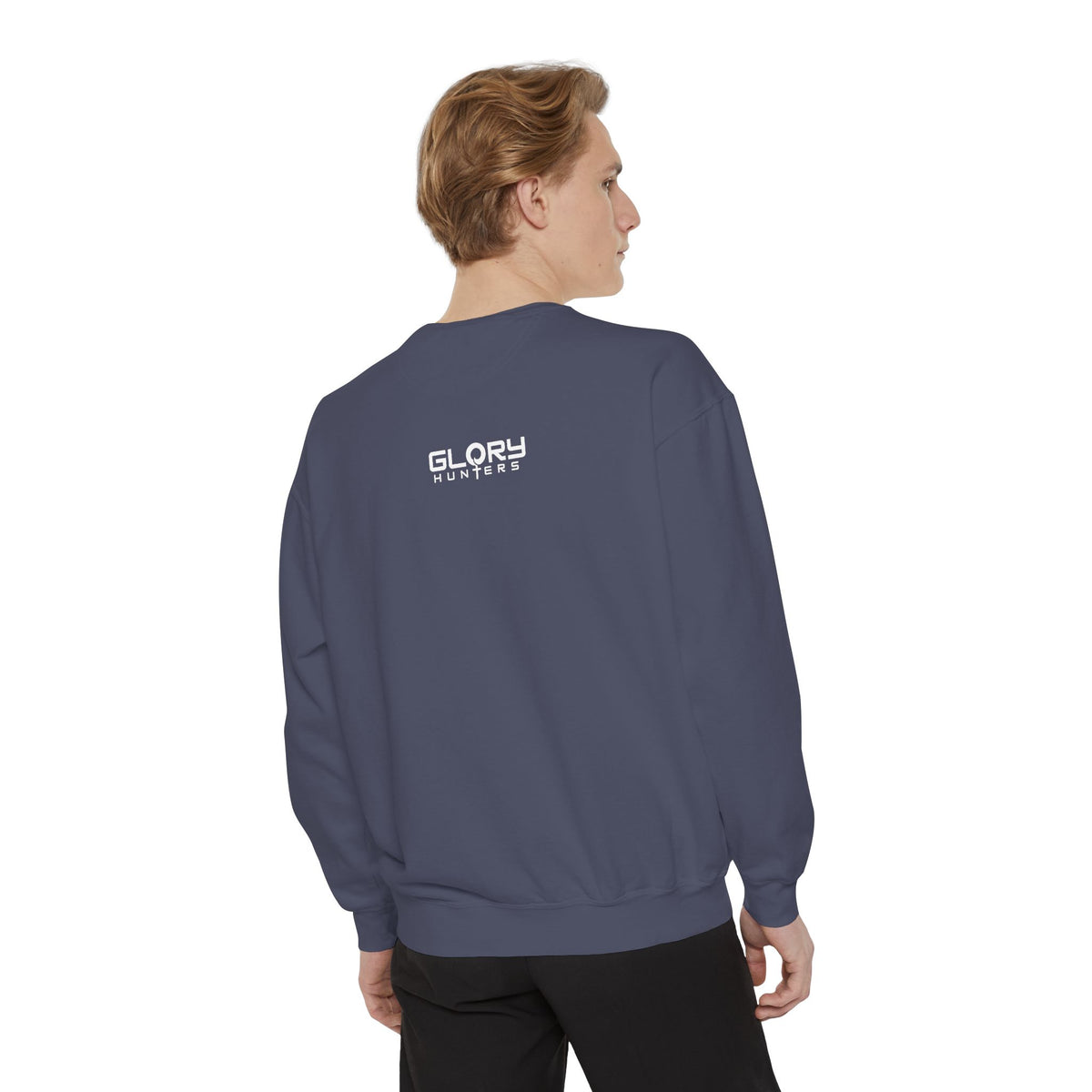 Suit Jacket Graphic Sweatshirt — "Glory Hunter" Novelty Crewneck