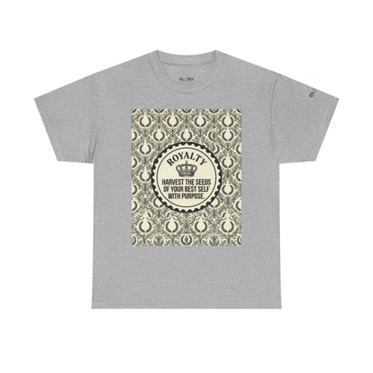 Royalty Harvest Tee — "Harvest the Seeds of Your Best Self with Purpose" Cotton Shirt