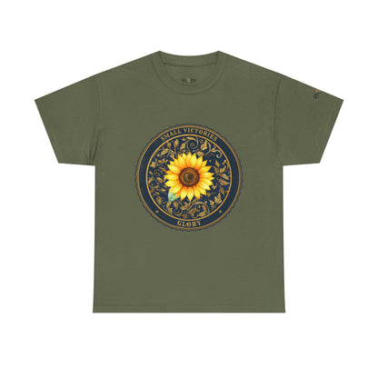 Sunflower Crest Tee — "Small Victories" Graphic T-Shirt