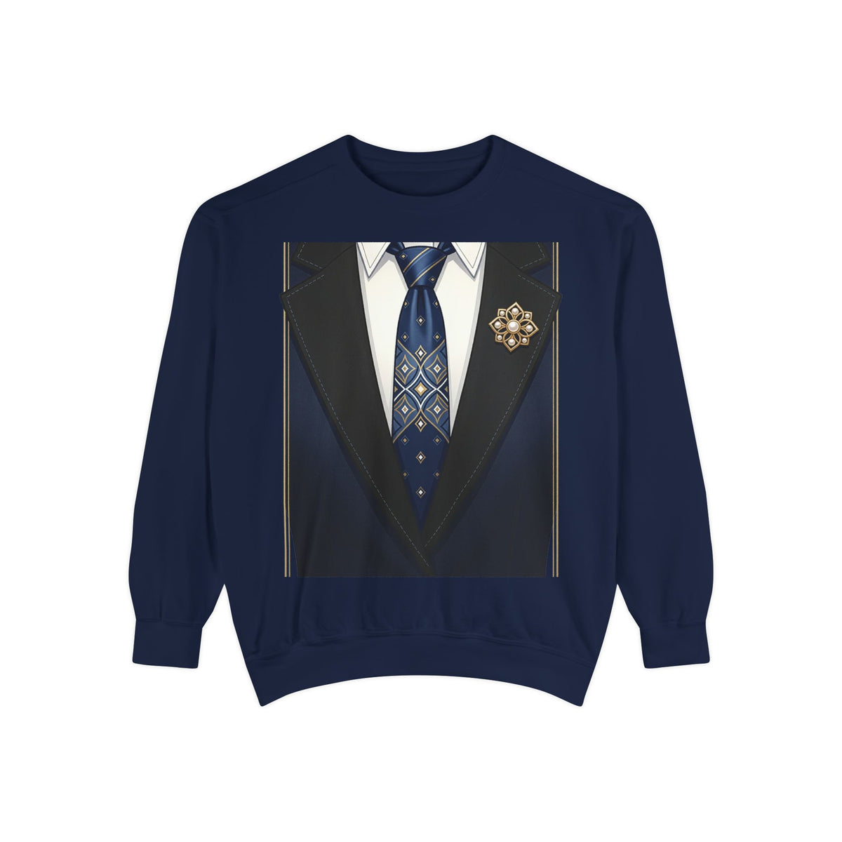 Suit Jacket Graphic Sweatshirt — "Glory Hunter" Novelty Crewneck