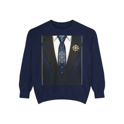Suit Jacket Graphic Sweatshirt — "Glory Hunter" Novelty Crewneck