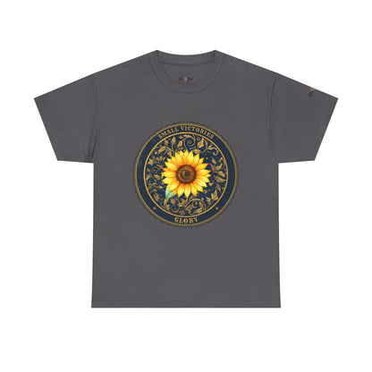 Sunflower Crest Tee — "Small Victories" Graphic T-Shirt