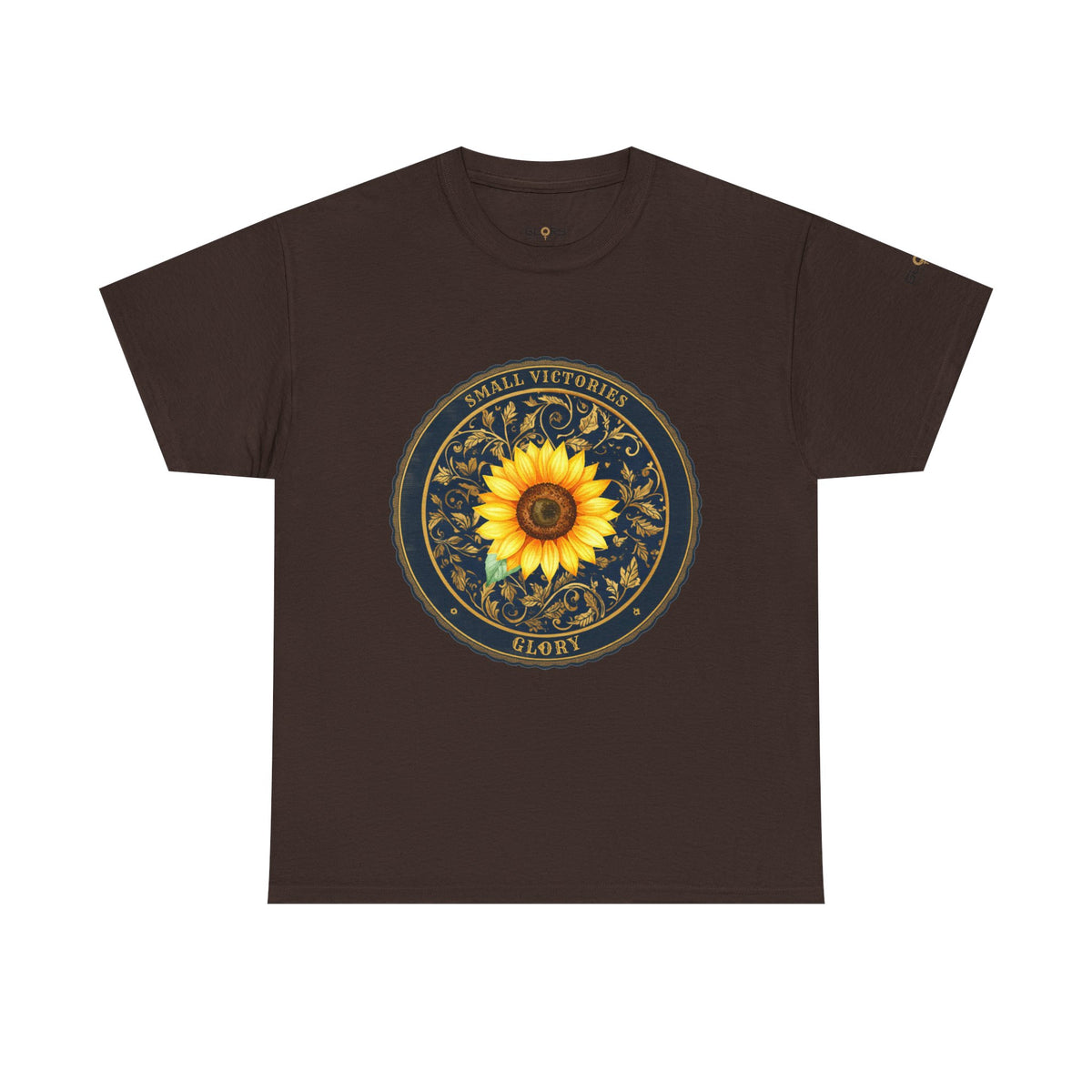 Sunflower Crest Tee — "Small Victories" Graphic T-Shirt