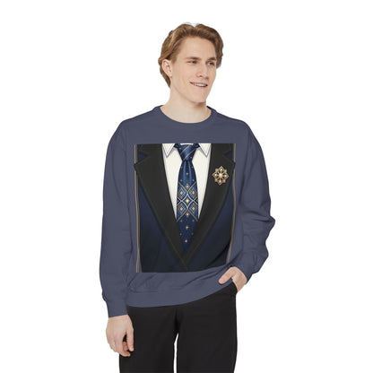 Suit Jacket Graphic Sweatshirt — "Glory Hunter" Novelty Crewneck