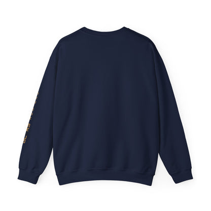 Crewneck Sweatshirt — Burgundy Houndstooth Shield Graphic