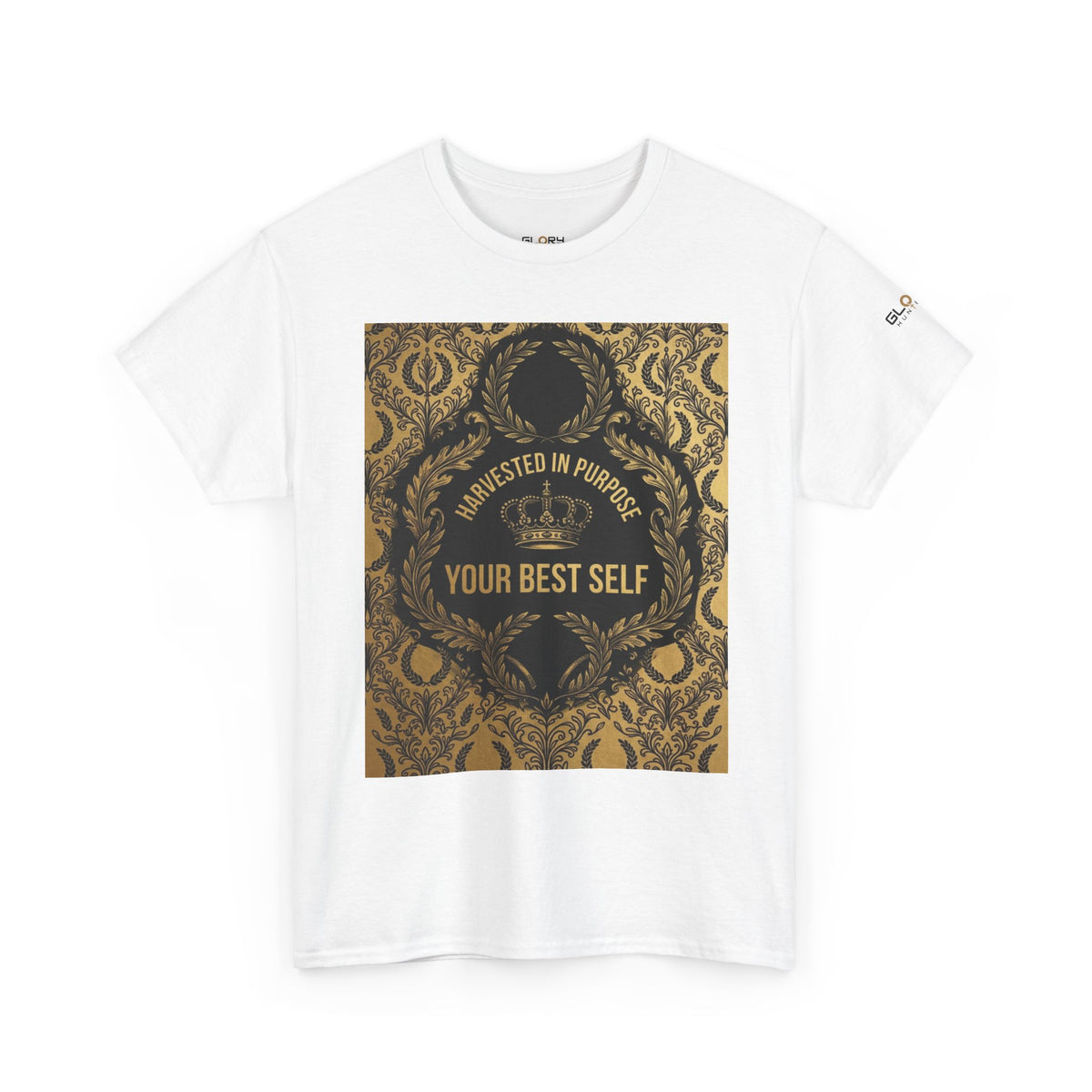 Motivational Graphic Tee – "Manifest Your Best Self" Ornate Crown Design