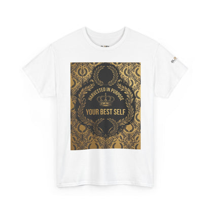 Motivational Graphic Tee – "Manifest Your Best Self" Ornate Crown Design