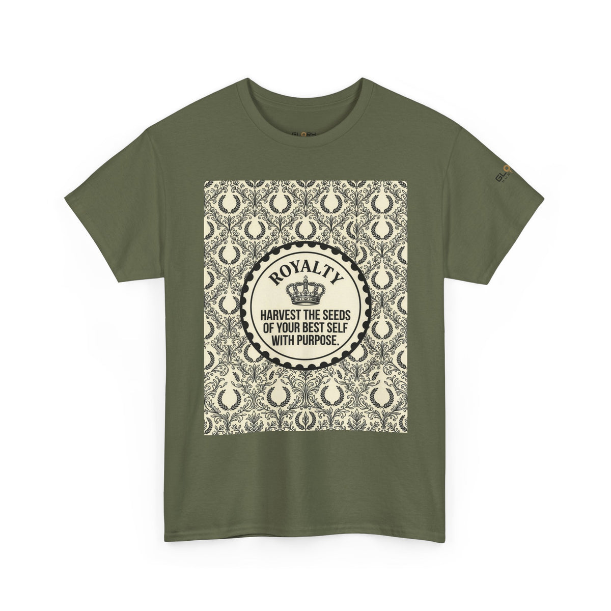 Royalty Harvest Tee — "Harvest the Seeds of Your Best Self with Purpose" Cotton Shirt