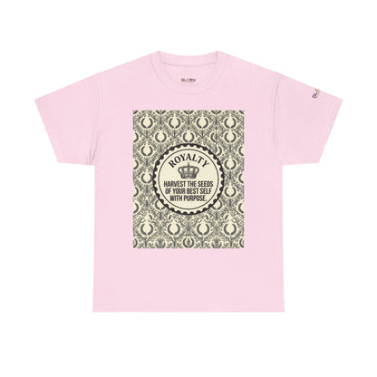 Royalty Harvest Tee — "Harvest the Seeds of Your Best Self with Purpose" Cotton Shirt