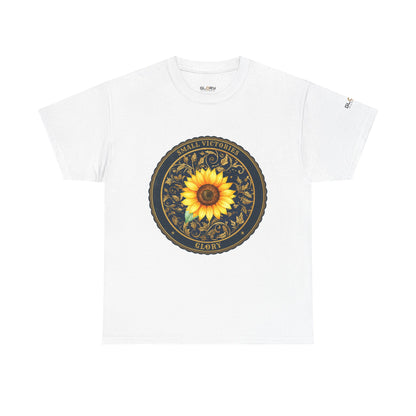 Sunflower Crest Tee — "Small Victories" Graphic T-Shirt