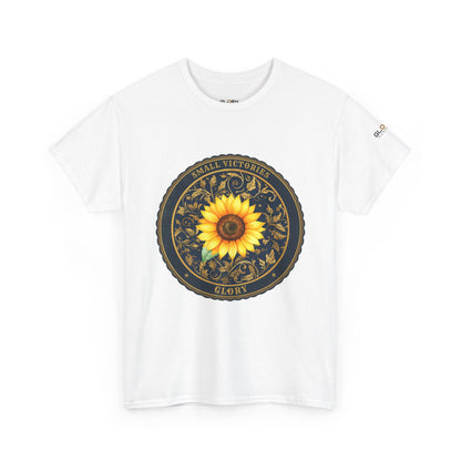 Sunflower Crest Tee — "Small Victories" Graphic T-Shirt