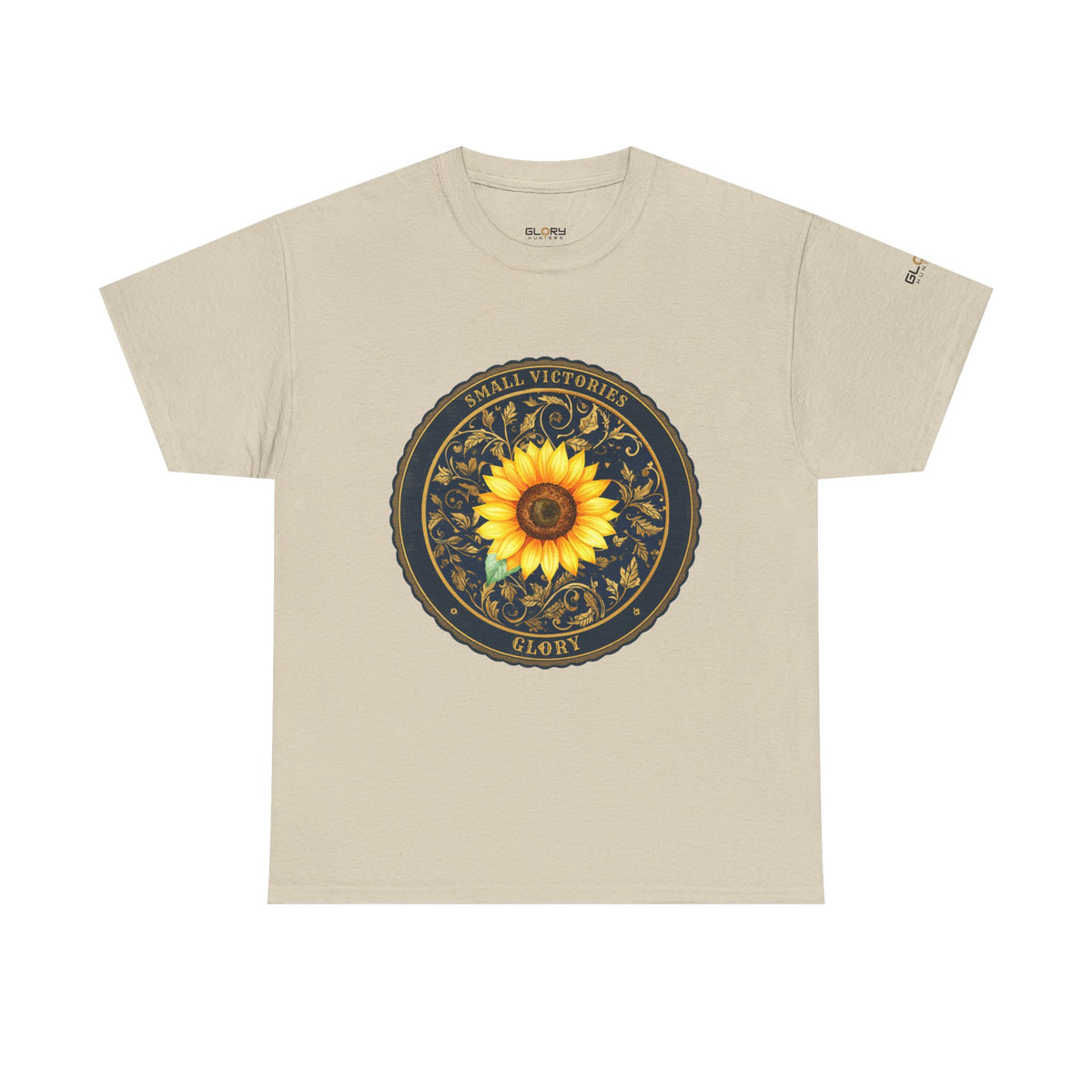 Sunflower Crest Tee — "Small Victories" Graphic T-Shirt