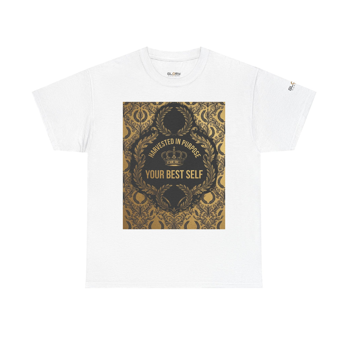 Motivational Graphic Tee – "Manifest Your Best Self" Ornate Crown Design