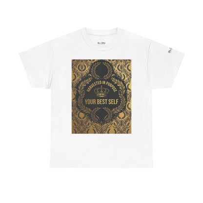 Motivational Graphic Tee – "Manifest Your Best Self" Ornate Crown Design