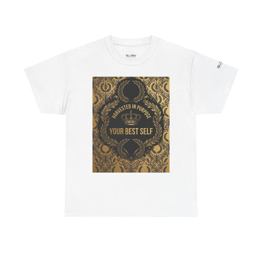 Motivational Graphic Tee – "Manifest Your Best Self" Ornate Crown Design