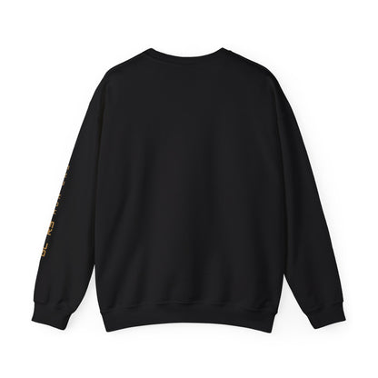 Crewneck Sweatshirt — Burgundy Houndstooth Shield Graphic